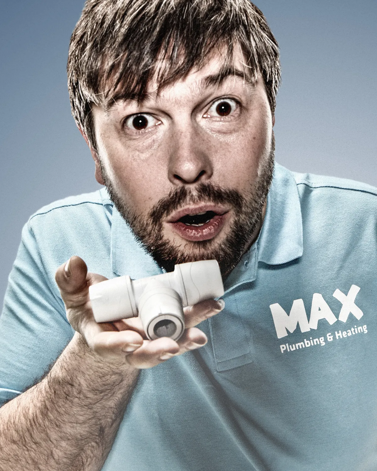 Max introduced as the character for the PolyMax plumbing range.